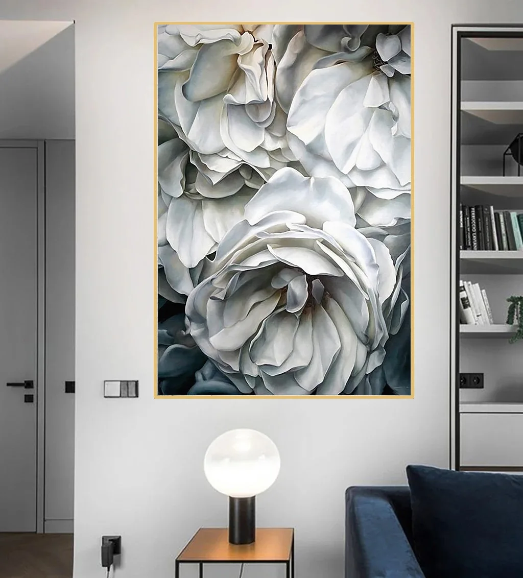 

Nordic retro abstract peony art living room porch bedroom decorative canvas painting