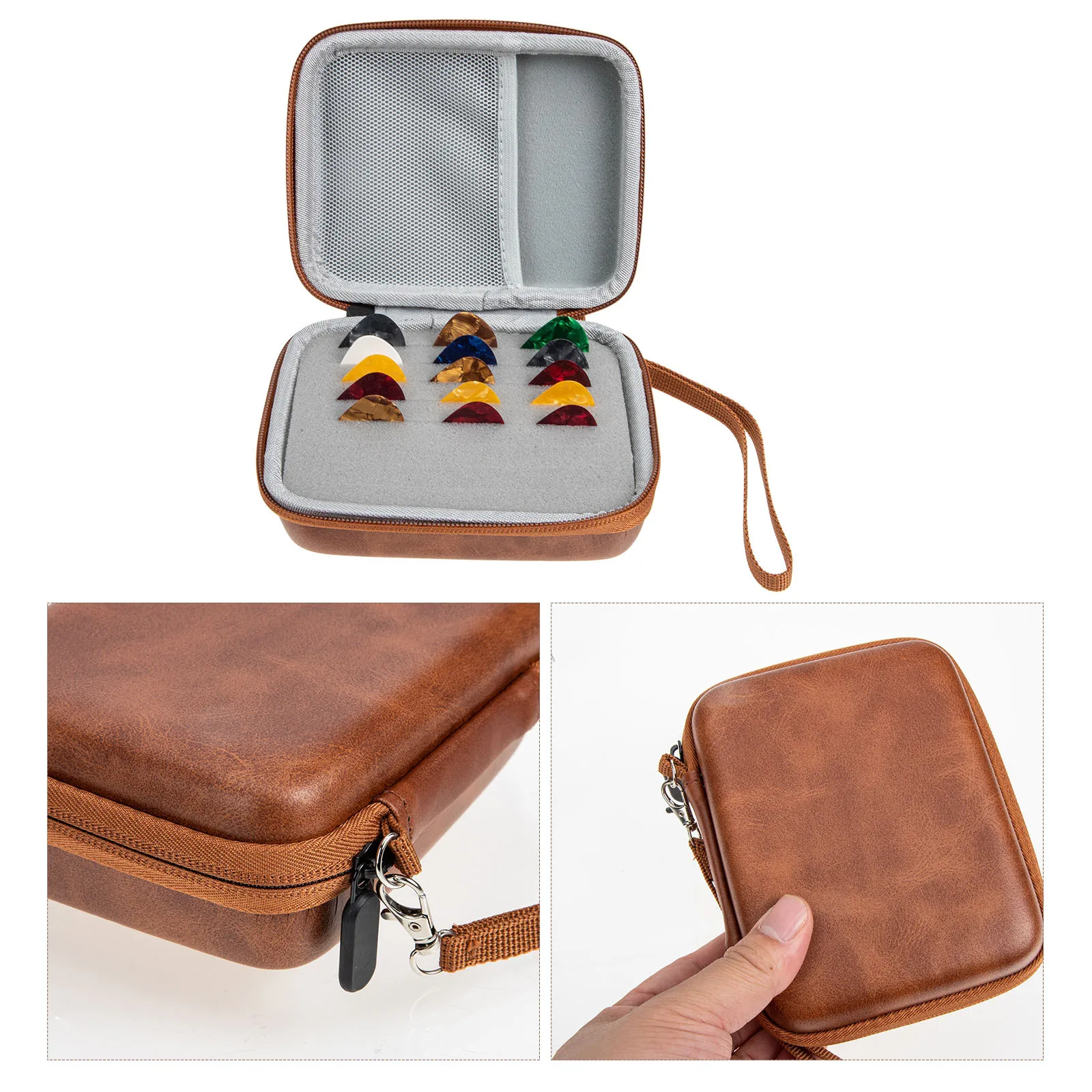 Púa para guitarra acústica, púas gruesas, soporte portátil, accesorios, púas