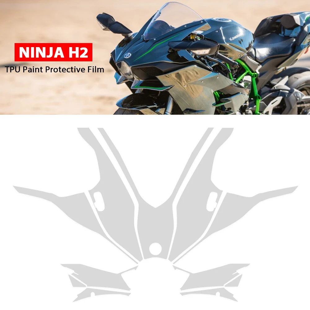 

Защитная пленка PPF для мотоцикла Kawasaki Ninja H2, полный комплект для кузова, невидимая самовосстанавливающаяся прозрачная наклейка из ТПУ