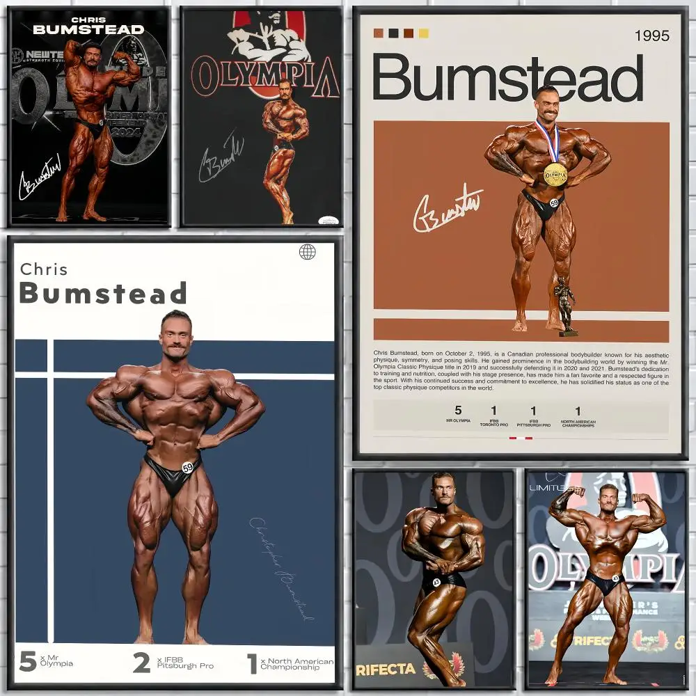 Chris Bumstead Bodybuilder Fitness Painting Calligraphy Stylish Canvas Poster Wall Art for Home Decor Gift