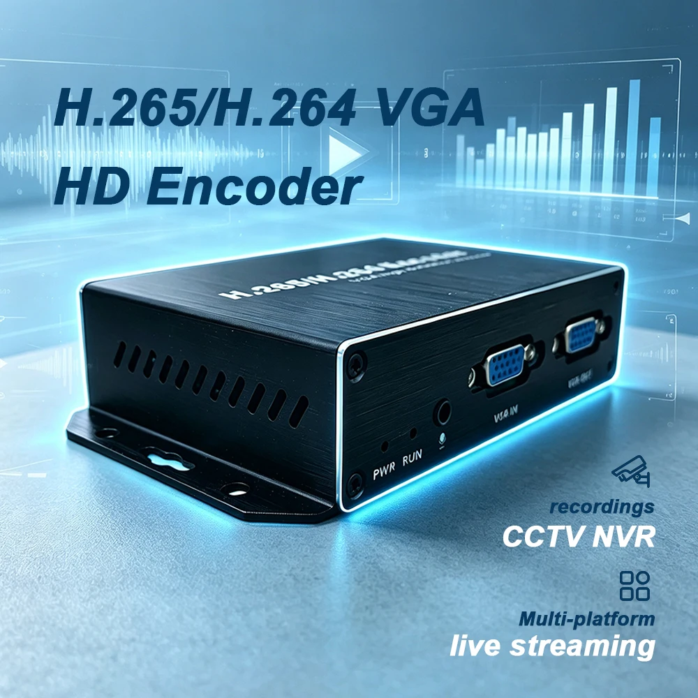 HD VGA naar IP Audio/Video Encoder H.265 H.264 Webcast Push Streaming RTMP HLS UDP SRT RTSP HTTP CATV IPTV VGA LOOP OUT