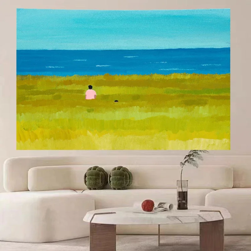 Minimalist Landscape Tapestry Aesthetic Nature Wall Hanging for Bedroom Living Room Dorm Boho Home Decor
