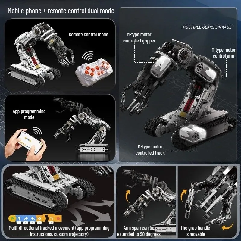 Programming Robot Arm Building Blocks Children Building Block Puzzle Boys Educational DIY Assembly Toys Kids Birthday Gift