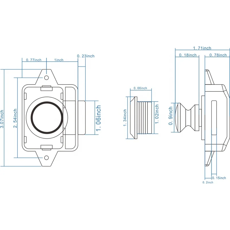 TYTXRV 26mm Zinc Alloy Keyless Push Lock RV Boat Cabinet Push Lock