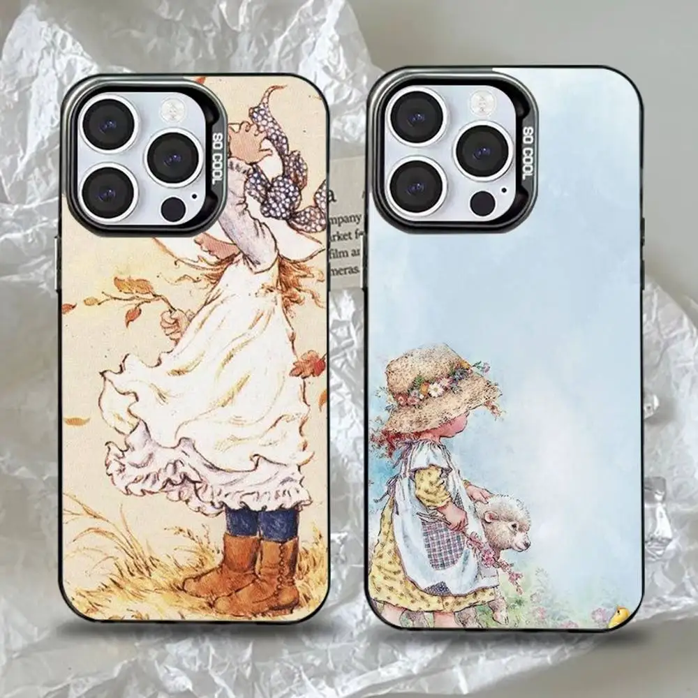 

Sarah Kay pattern Phone Case For iPhone 16,15,14,13,12,11,Pro,Max,Plus,Mini,XS,SE Anti Fall Black Matte Hard Bumper