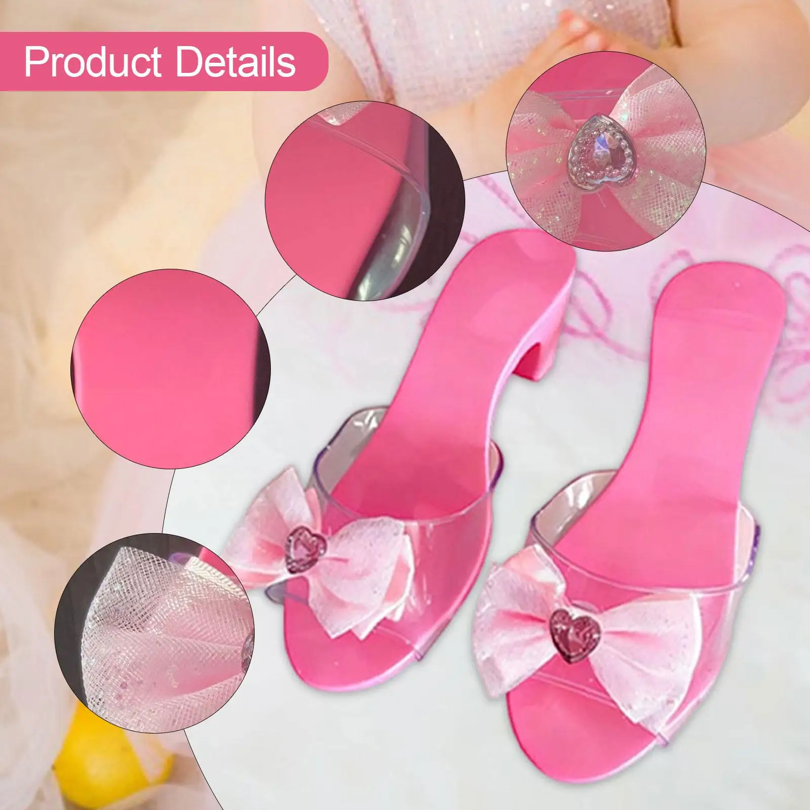 Jelly Sandalen Kids Hakken Cosplay Collector, Doe alsof Spelen, Mode, Verkleed Prinses Schoen Slip op Schoen voor Verjaardagsfeestje Gunsten