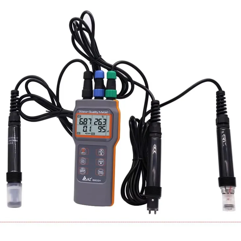 

Upgraded Digital Water Quality Meter Dissolved Tester PH Meter Conductivity Salinity Temperature Saltiness Meter AZ86031