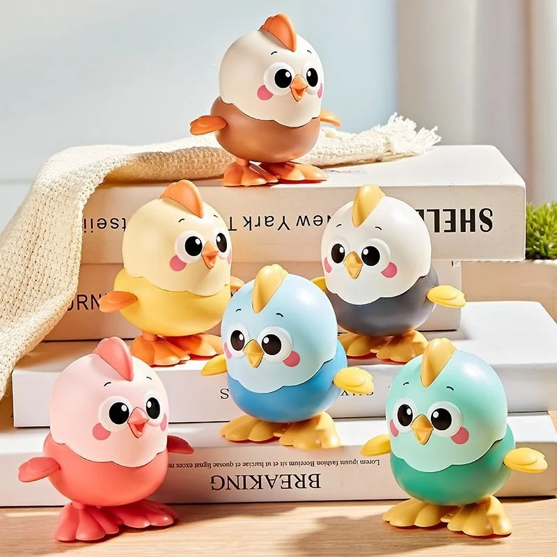 

6pcs New Cartoon Cute Chicken Wind-up Toy Funny Wobbling Kids Toya Anime Fidget Collectible Toddler Kids Toys Collect Gift