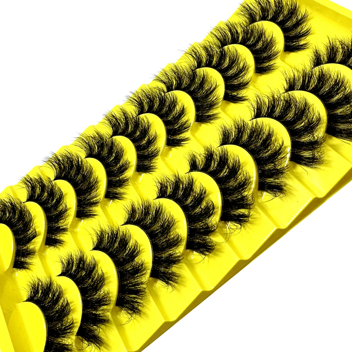10 par fałszywe puszyste rosyjskie rzęsy w paski 3D sztuczne rzęsy makijaż roztrzepane sztuczne rzęsy 3D puszyste grube rzęsy