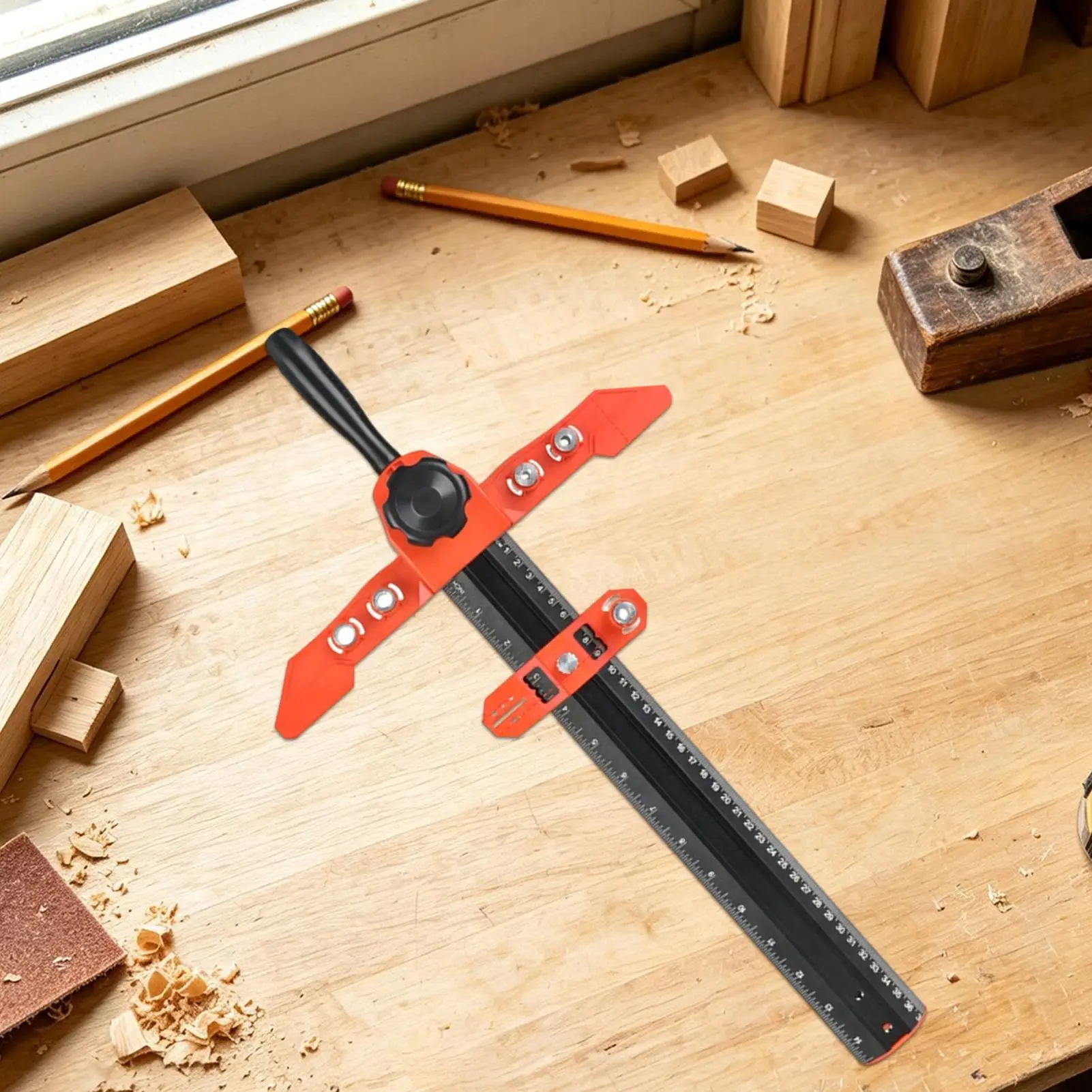 Woodworking Square Ruler Tool Adjustable Precision Angle Guide Woodworking Position Square For Carpentry Drafting Contractor