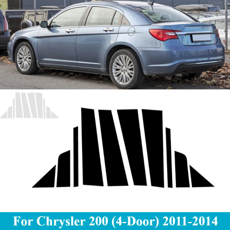

6Pcs Car Door Window Pillar Posts Molding Cover Trim Kit For Chrysler 200 (4-Door) 2011 2012 2013 2014 Auto Column Accessory