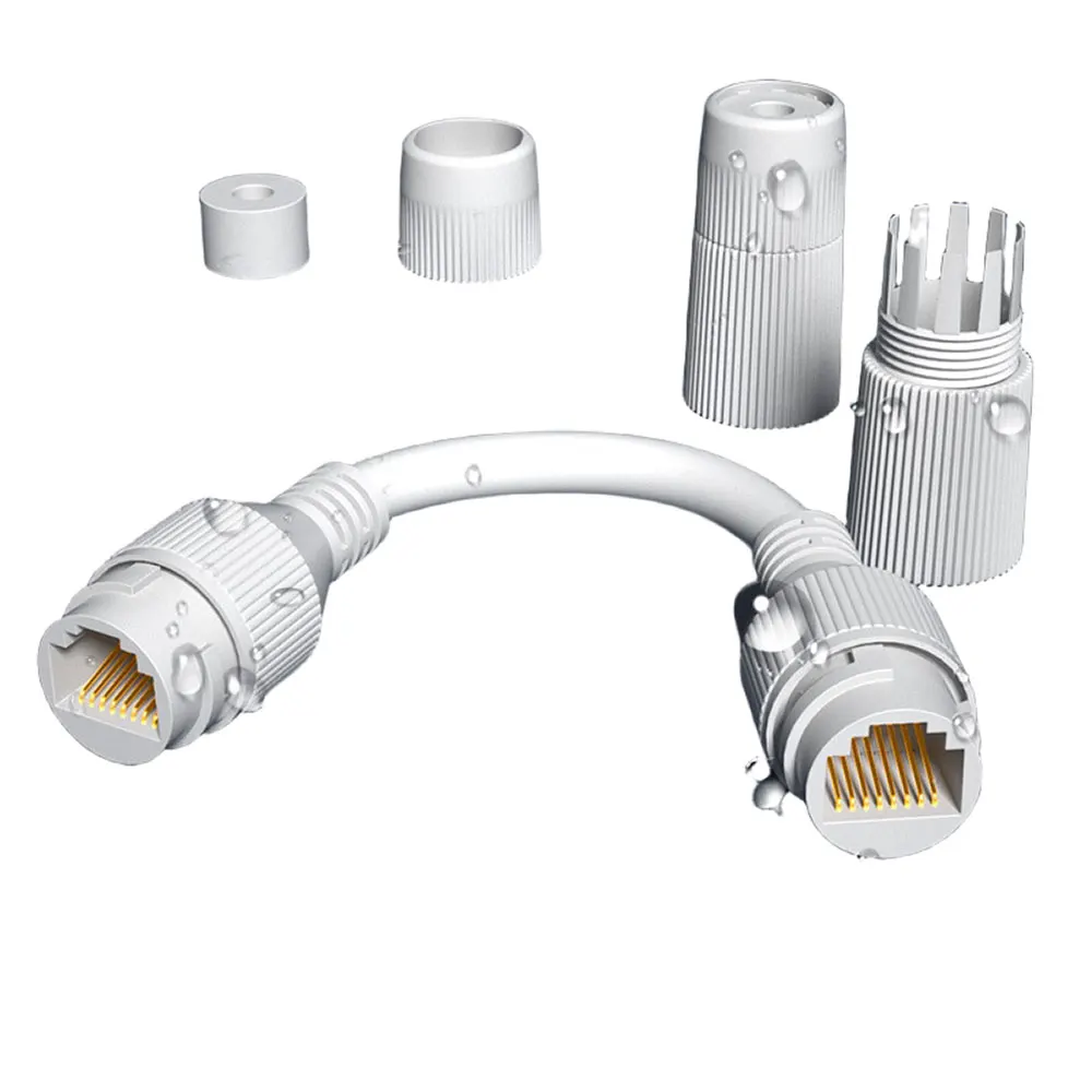 RJ45 Connector IP67 Waterproof Straight Through Adapter for Outdoor Broadband Network Extender Docking Ethernet Terminal