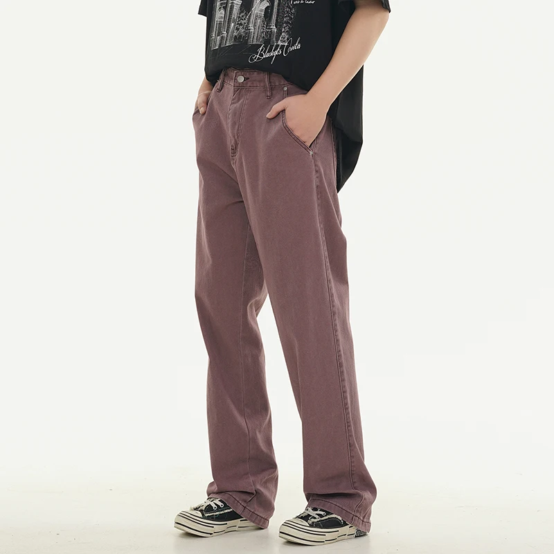 High Street American Style Hip Hop Straight Jeans Men's Classic Retro All-Match Loose Straight Mop Trendy Casual Pants