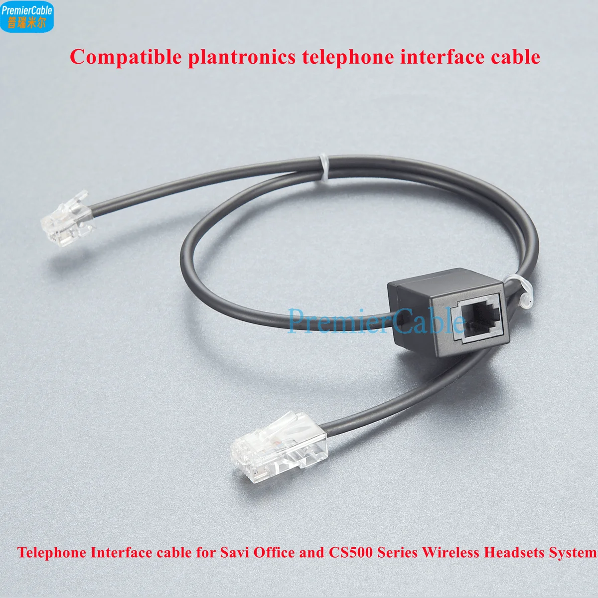 

Compatible plantronics telephone interface cable Telephone Interface cable for Savi Office and CS500 Series Wireless Headsets