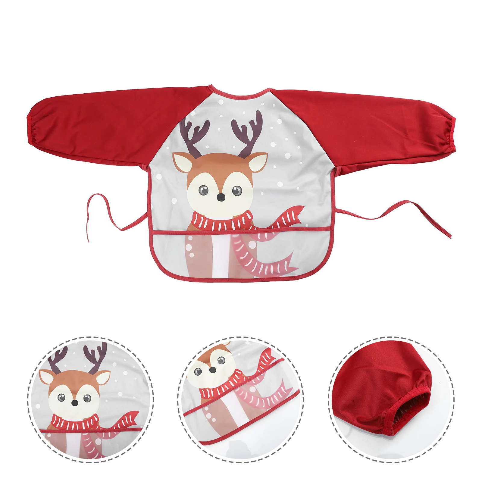 

Children's Overalls Sleeved Bib Waterproof Toddler Kids Smock Full Cover Long Self-feeding Baby Apron