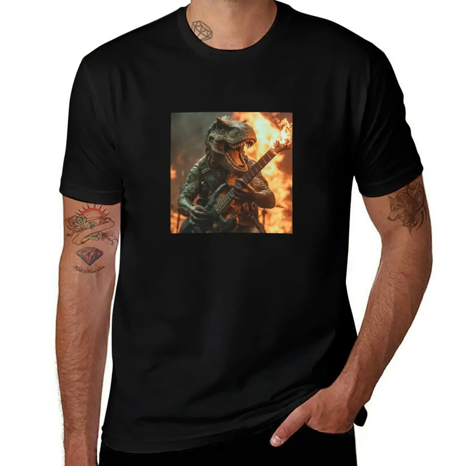 

T-Rex Rocks T-Shirt designer shirts plus size tops customs design your own Blouse clothes for men