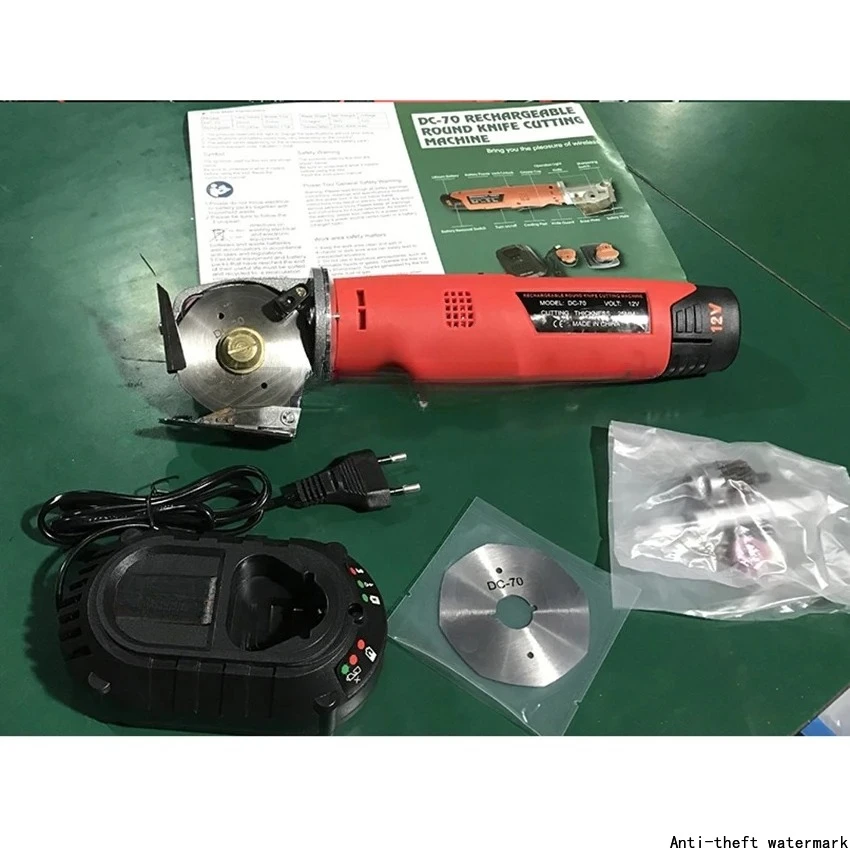 2026-Electric circular scissors, electric circular knife, fabric cutter, leather cutting tool, cordless sewing machine DC-100