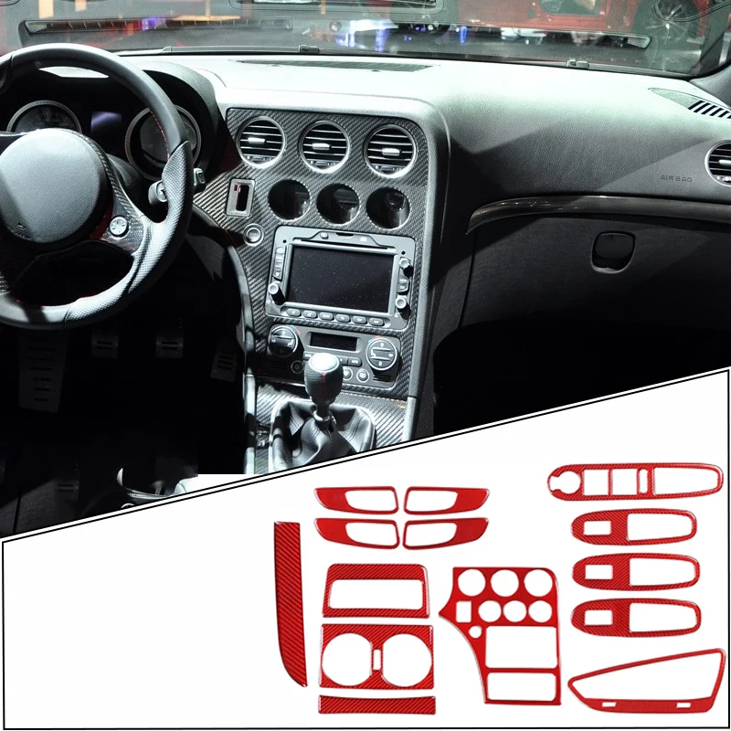 LHD/RHD For Alfa Romeo 159 Brera Spider Carbon Fiber Car Central Control Gear Air Conditioning CD Panel Trim Sticker Accessorie