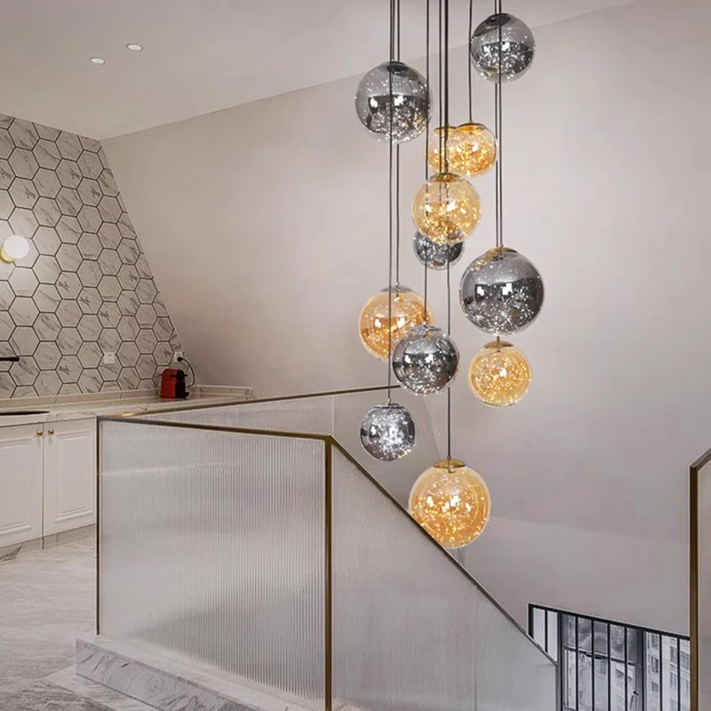 Imagem -04 - Modern Nordic Stair Chandelier Lâmpadas de Teto Simples Lustres Led Suspensos para Sala de Estar Luz Interior