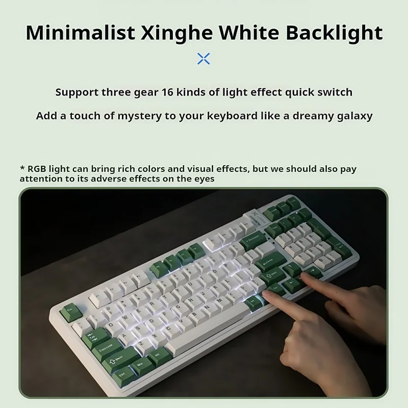 Hola98 Kongqingyu لوحة المفاتيح الميكانيكية ثلاثة أوضاع اتصال المحور الصامت التخصيص RGB مريح ASD حشية هيكل PCB