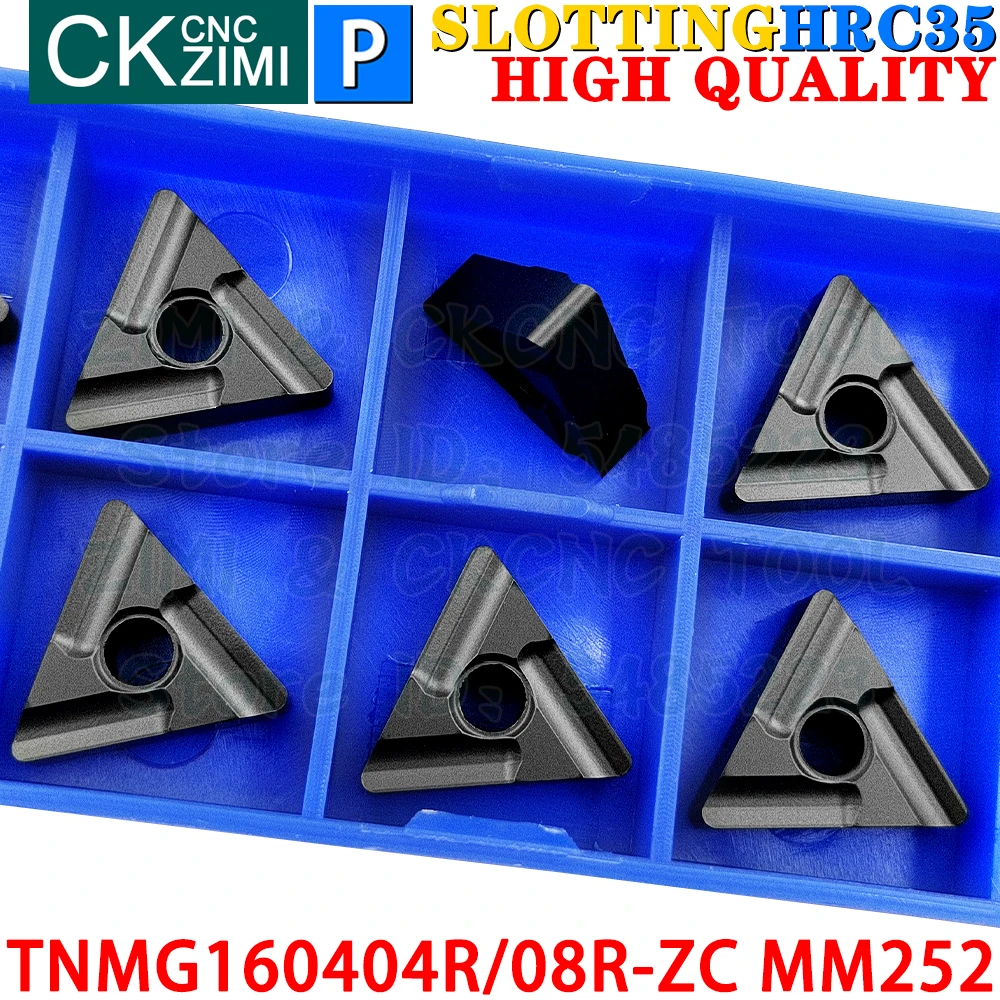 TNMG160404R-ZC MM252 TNMG160408R-ZC MM252 Sisipan Karbida Beralur Slotted Memutar Alat Sisipan TNMG1604 TNMG 1604 R ZC MM252 CNC Alat Pemotong Penggilingan