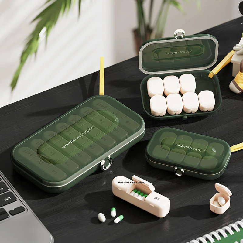 Pill Organizer Portable 7 Day Weekly Medicine Container with AM PM Compartments for Elderly Medication Reminder