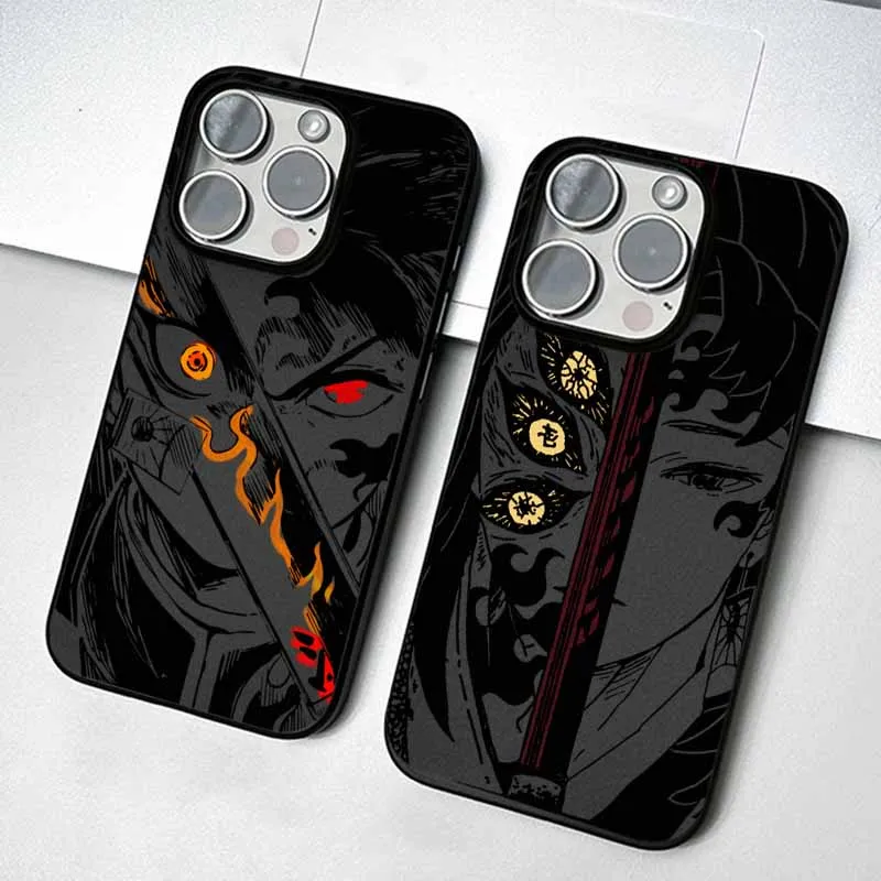 

Anime Demons Slayers For iPhone 16 15 14 13 12 11 mini XS Max 8 7 Pro Max Plus Frosted Large Holes Soft Phone Case