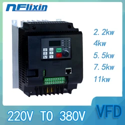 Dla BZ 220v do 380v 2.2/4kw 1 wejście fazowe i 3-fazowy przetwornica częstotliwości wyjściowy/napęd silnika ac/VSD/ VFD/ 50HZ falownik