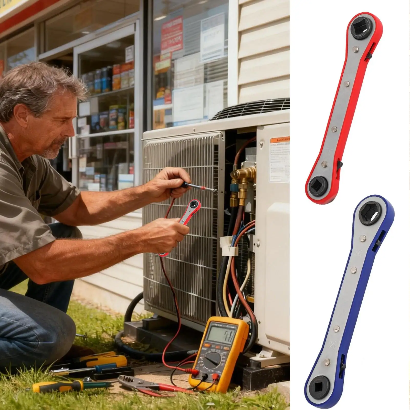 مفاتيح السقاطة مقاومة للصدأ 2-Way عكسها ميكانيكي اسئلة مفتاح ربط لاسلكي لإصلاح السيارات تحسين المنزل HVAC #2