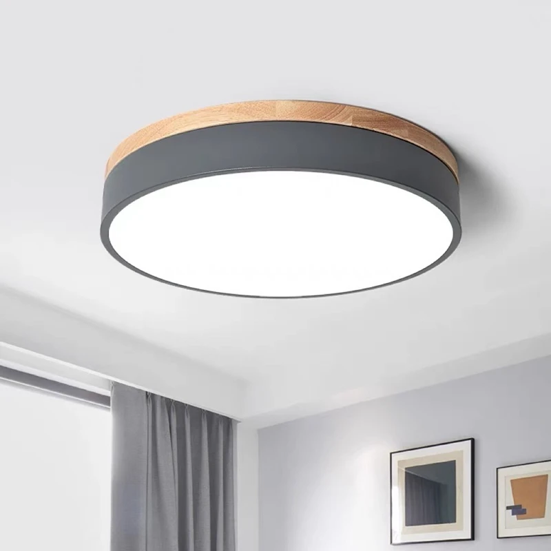 LED ضوء السقف غرفة المعيشة غرفة نوم خشبية ضوء دائري سقف ليد حديث مصباح المطبخ الممر شرفة ضوء غرفة الطفل ضوء