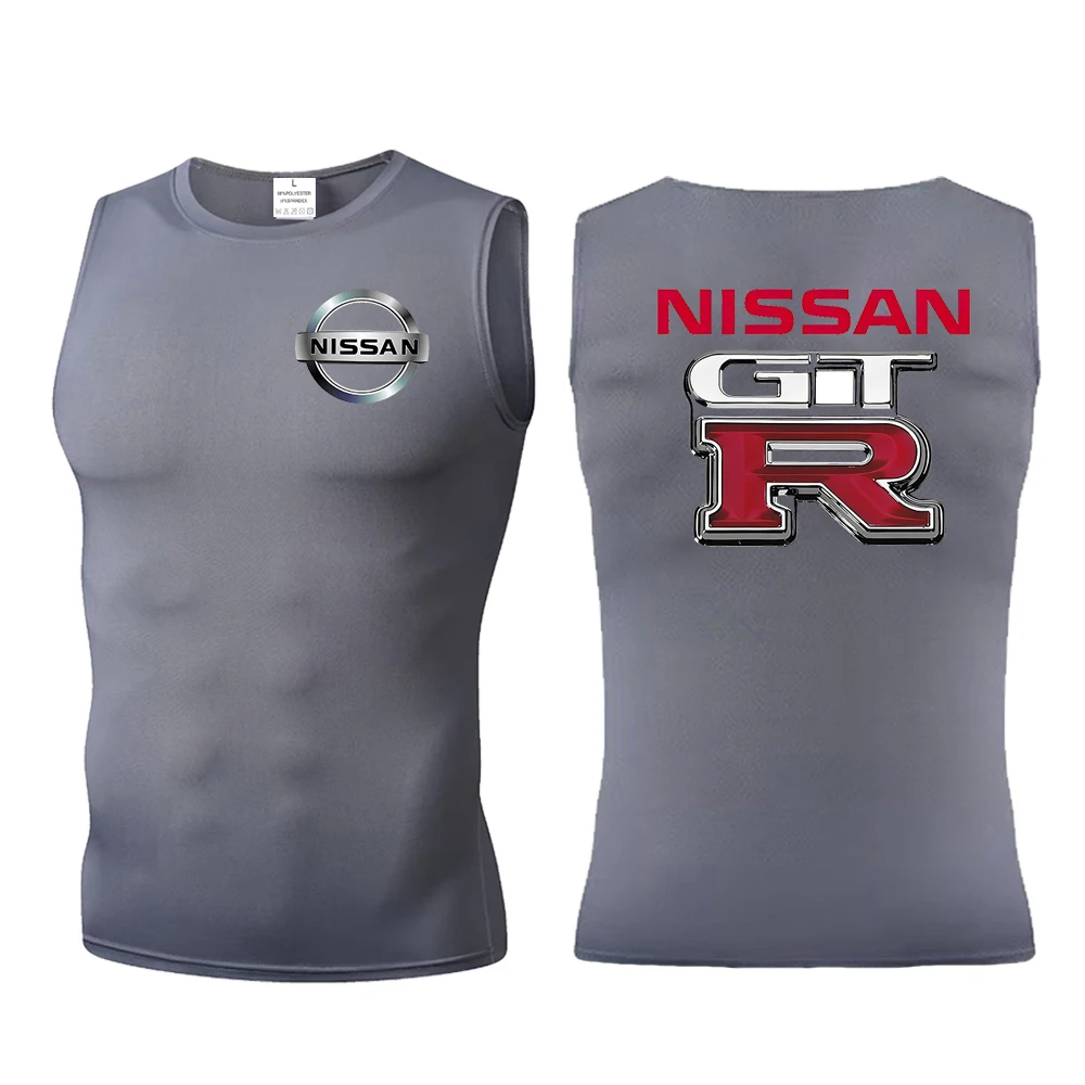 Men's New Nissan Sleeveless Tight Fitness Shirt, Autumn Sports Quick drying Tank Top
