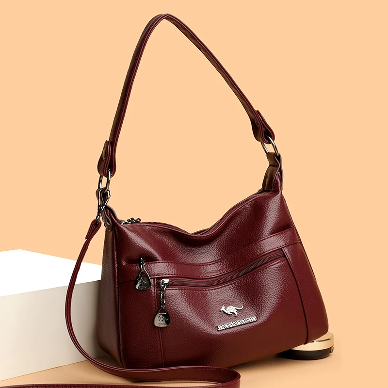 

Fashion Genuine Soft PU Leather Women Tote Bags Luxury Female Shoulder Crossbody Bag Large Capacity Ladies Handbags Sac A Main