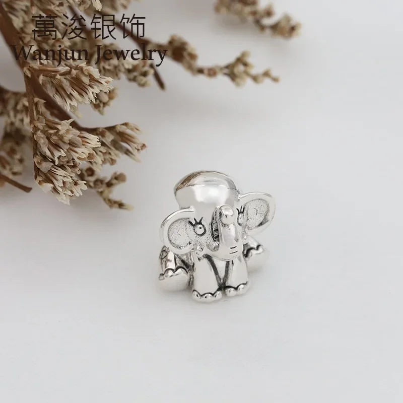 Fit Pandora Silver Color Ellie the Elephant Charm For Jewelry Making Disney Dumbo Beads Women Bracelet Accessories Bangles DIY