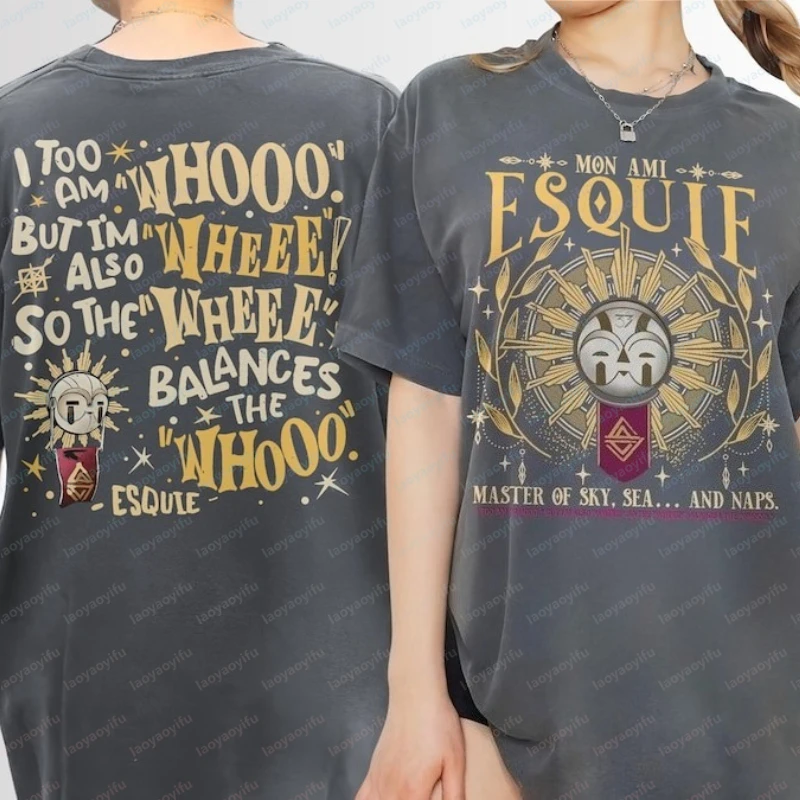 Esquie Clair Obscur Expedition 33, camiseta de algodón, divertida camiseta unisex con estampado de juego Expedition 33, camisetas Esquie de doble cara, regalo para jugadores