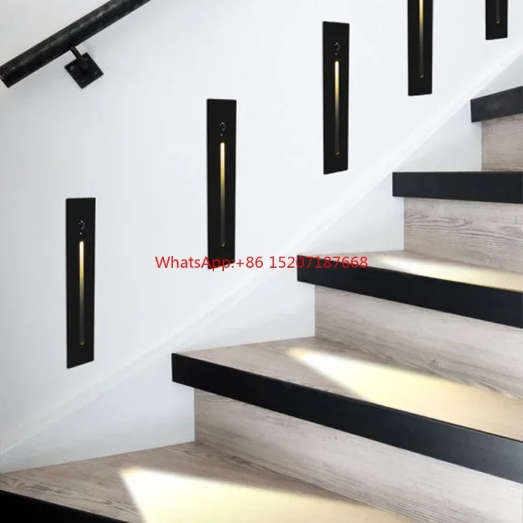 

Cinema-Themed Black Indoor LED Stair Lights with Smart Motion Sensor for Elegant Step Profile Illumination