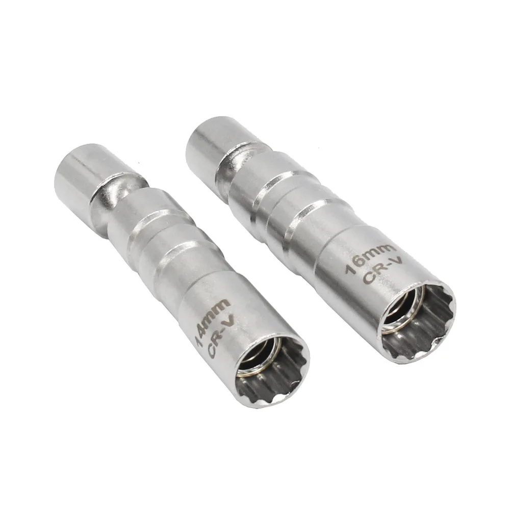 14mm / 16mm Car Spark Plug Sleeve Removal Repair Tool 360-degree Rotatable Universal Joint Socket Tools