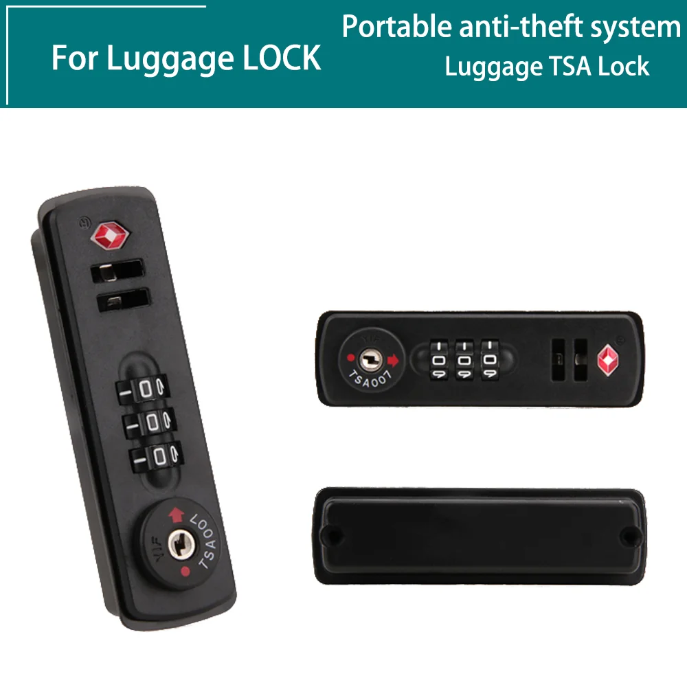 Premium TSA Luggage Lock Parts Heavy Duty Combination Padlock with Steel Cable Resettable Perfect For Frequent Travelers