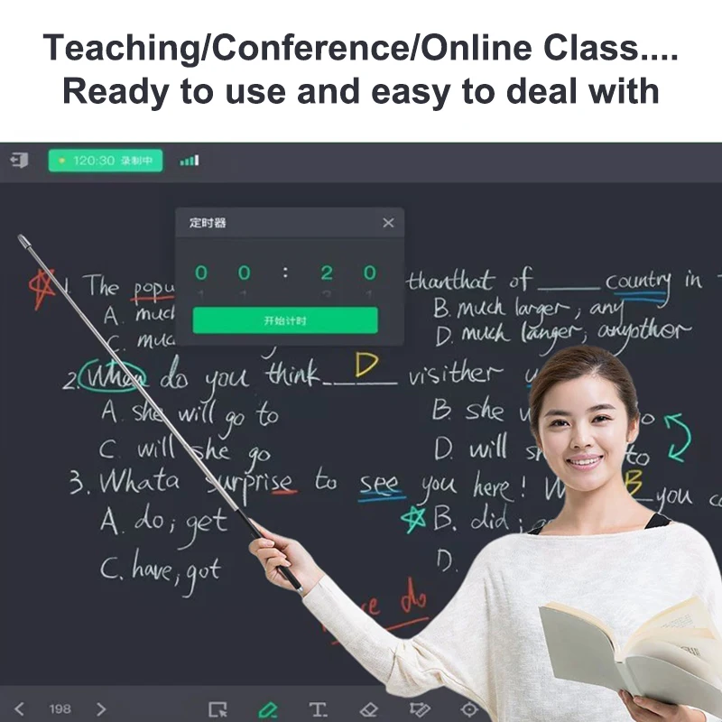 

Двойной наконечник, сетчатый волоконный сенсорный экран, стилус, выдвижной указатель учителя, универсальный для телефона, планшета, телескопический стержень, инструмент для встреч