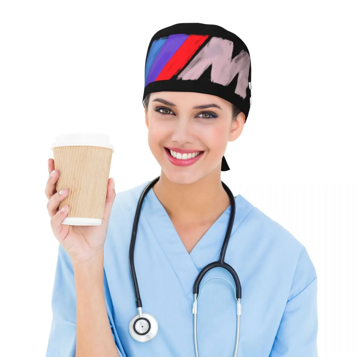 Motorsport Power Scrub Hat Doctor Working Surgical Cap Men Women Adjustable Nursing Caps for Dentist