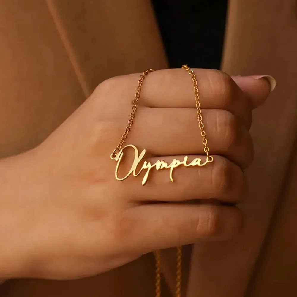 Custom Handmade Name Necklace for Women Gold  Jewelry Personalized Birthday Gift for Mom Customizable Fashion Accessories