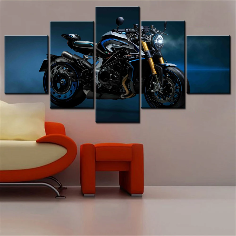 

5 Pieces Canvas Wall Arts Poster Painting Bikes MV Agusta Rush Titanio 2026 Wallpaper Home Decor Picture Printing Living Room