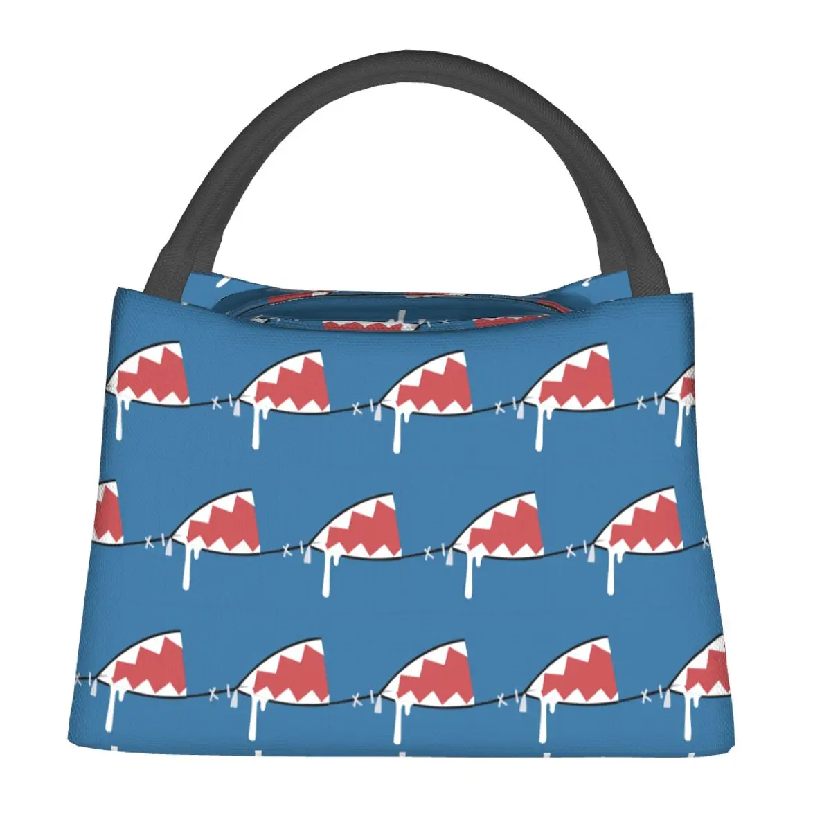 Gawr Gura Shark Mouth Insulated Lunch Bag for Women Kids Portable Food Boxes Thermal Lunch Box Tote