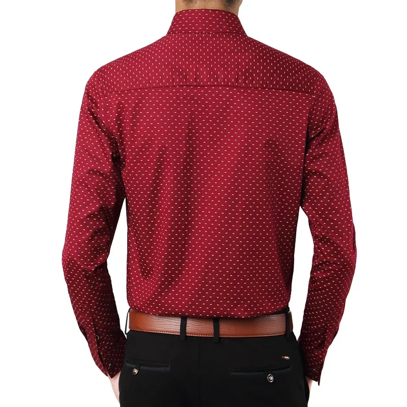 2024 New Spring Men\'s Shirt Floral Printed Male Social Shirts High Quality Cotton Slim Fit Mens Casual Clothing Plus Size 5XL