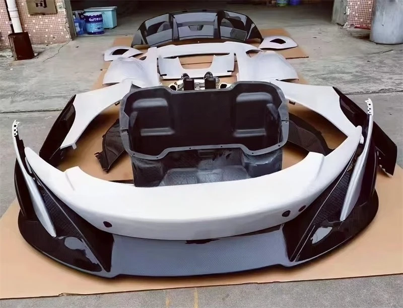For Mclaren 650S Retrofit Upgrade 675LT Style Dry Carbon Fiber Front Bumper Rear Bumper Fender Rear Spoiler Body Kit