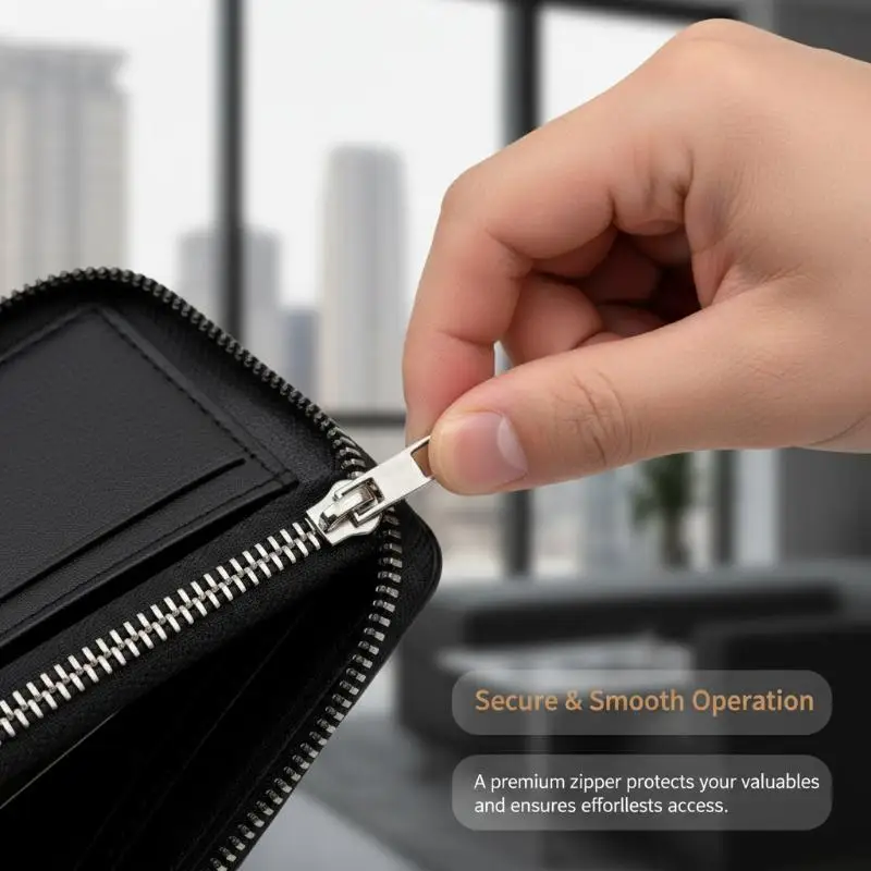 1PC Men Wallets Leather Zipper Purse Man Slim Card Horders Quality Male Short Multi-card Wallet Coin Pocket Purse
