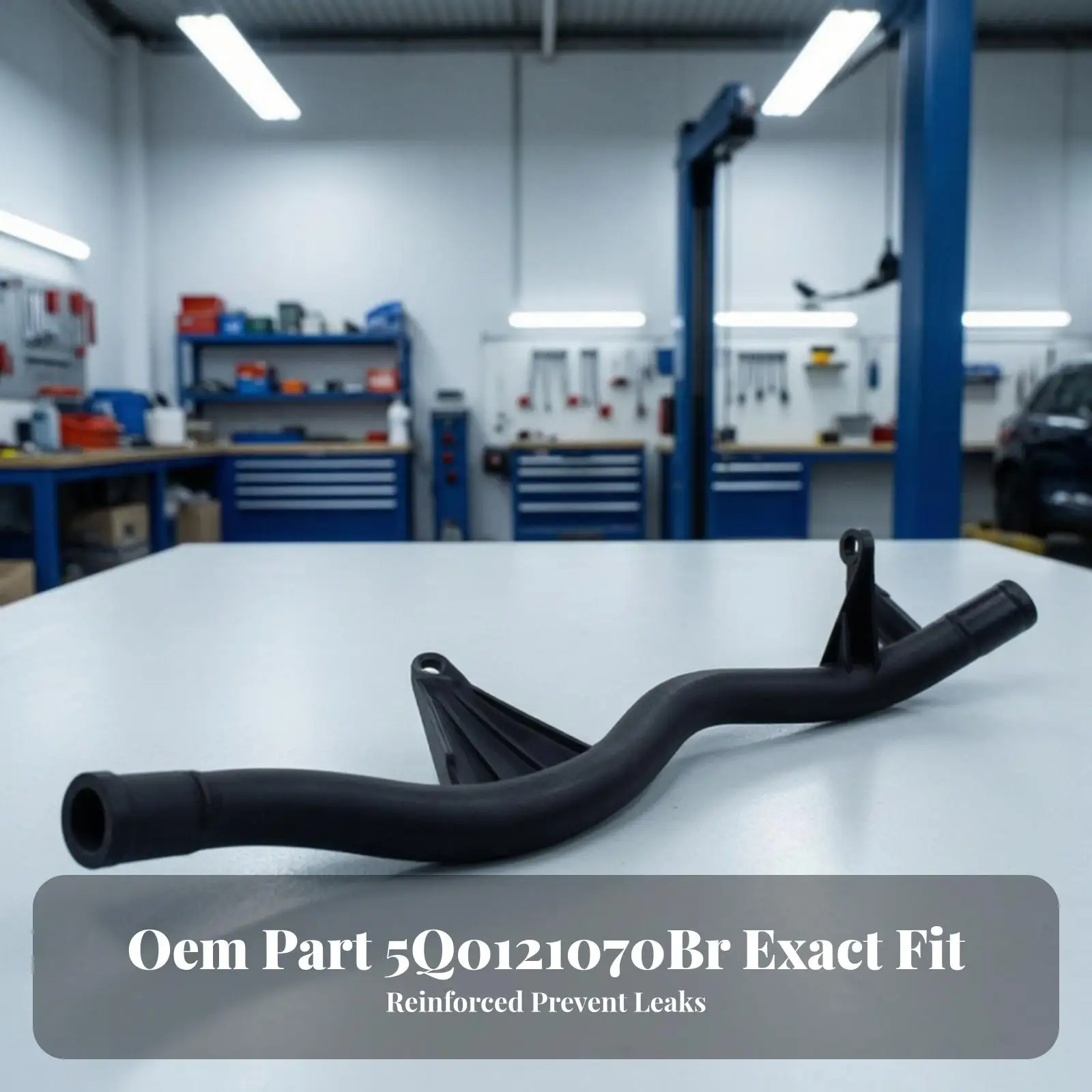 Coolant Pipe with Mounting Tabs | Molded Reinforcement Ribs, Automotive Coolant Pipe