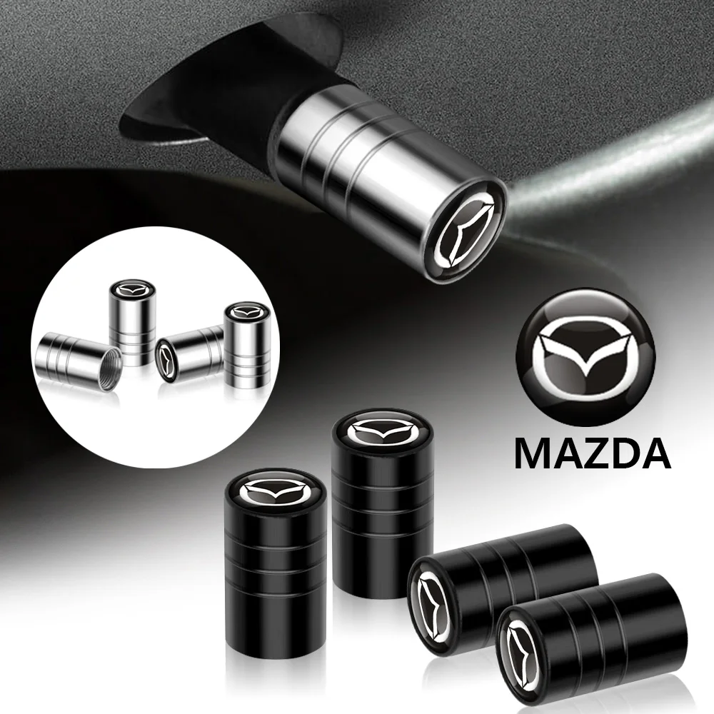 4 stücke Metall Auto Rad Reifen Ventil Stem Caps Abdeckungen Auto Zubehör Für Mazda 2 3 5 6 Axela Atenza Geschwindigkeit 6 CX-3 CX-4 CX 5 CX-7 MS