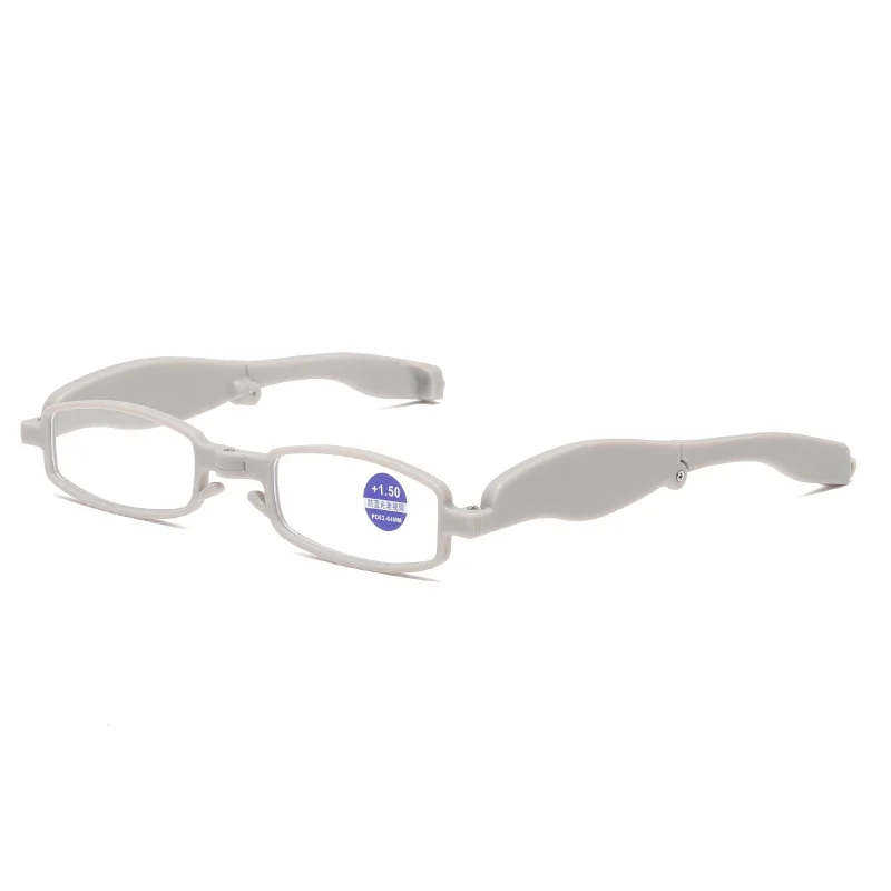 نظارات قراءة قابلة للطي للرجال ، نظارات شفافة سوداء عالية الدقة ، حافظة جلدية