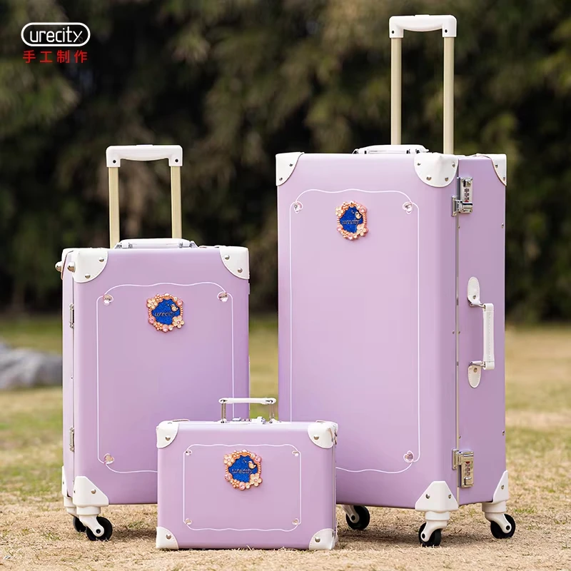 Urecity Vintage Suitcase With Travel Bag Rolling Luggage Set 12 