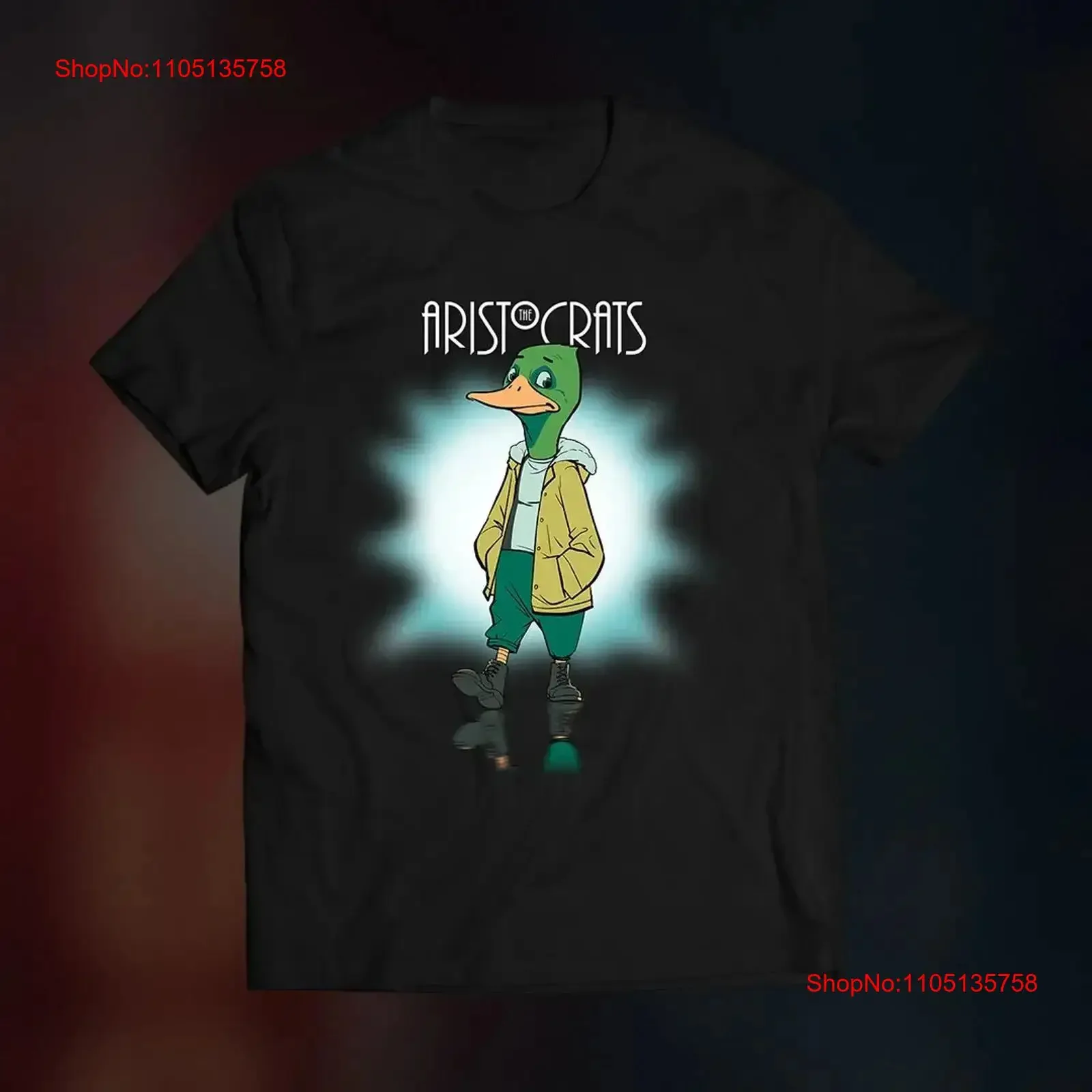 تي شيرت قطني أسود من فرقة الأرستقراطيين بطة مقاس S 5XL ملابس عصرية مغسولة عتيقة مريحة قليلاً ناعمة